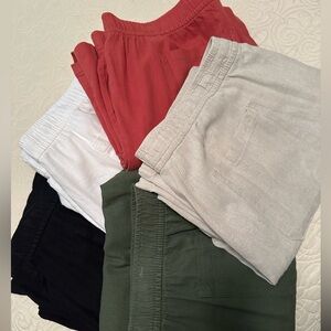 FIVE PAIRS!! Old Navy Linen Blend Wide Leg Trousers